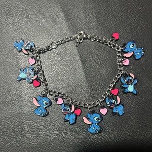 New Disney Stitch Charm Bracelet Cute Silver Character Jewelry Lilo & Stitch
